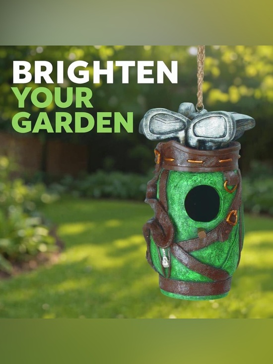 None Other - Green Hanging Garden Birdhouse with Bronze Accents